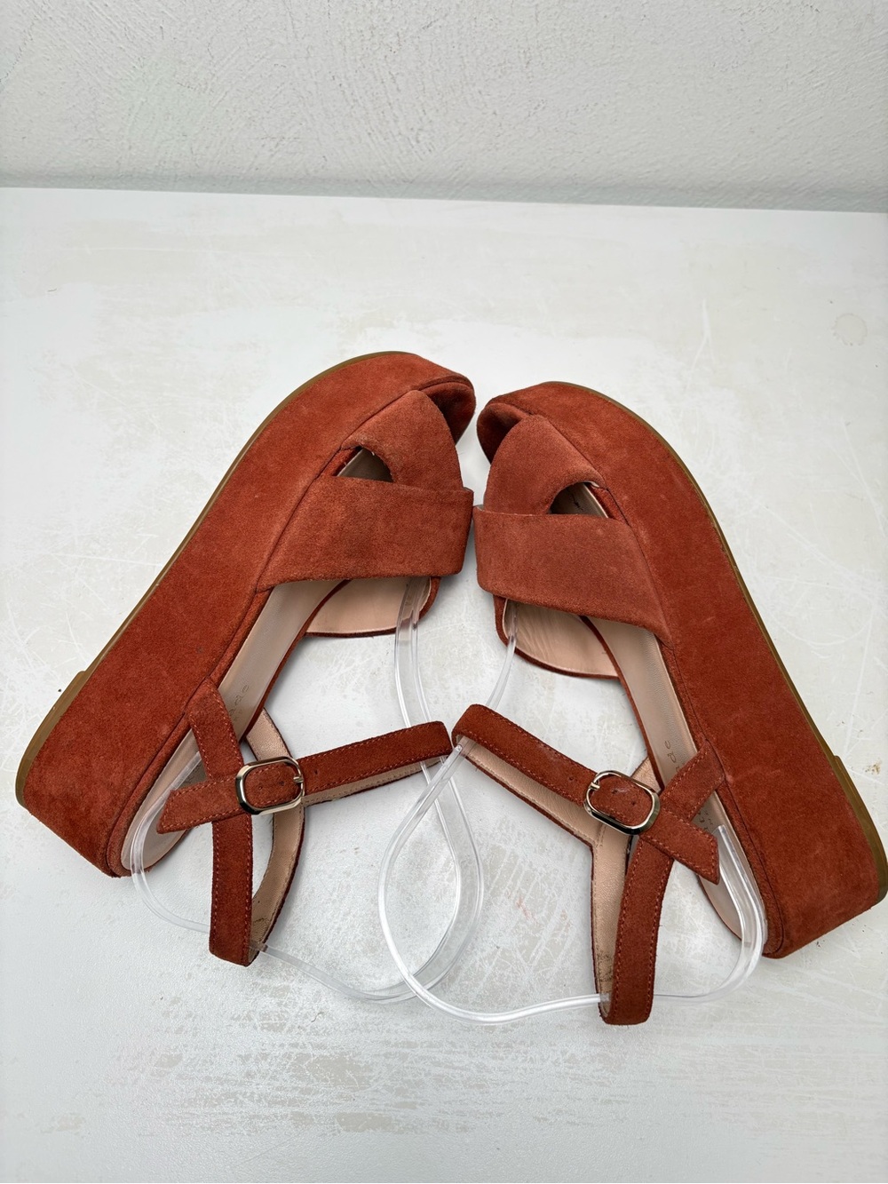 Kate Spade Bunton Suede Flatform Sandals Brown / Dark Tawny 7.5 - Picture 10 of 16
